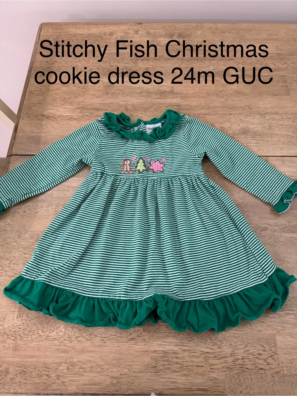 Stitchy Fish Christmas dress 24 month. GUC